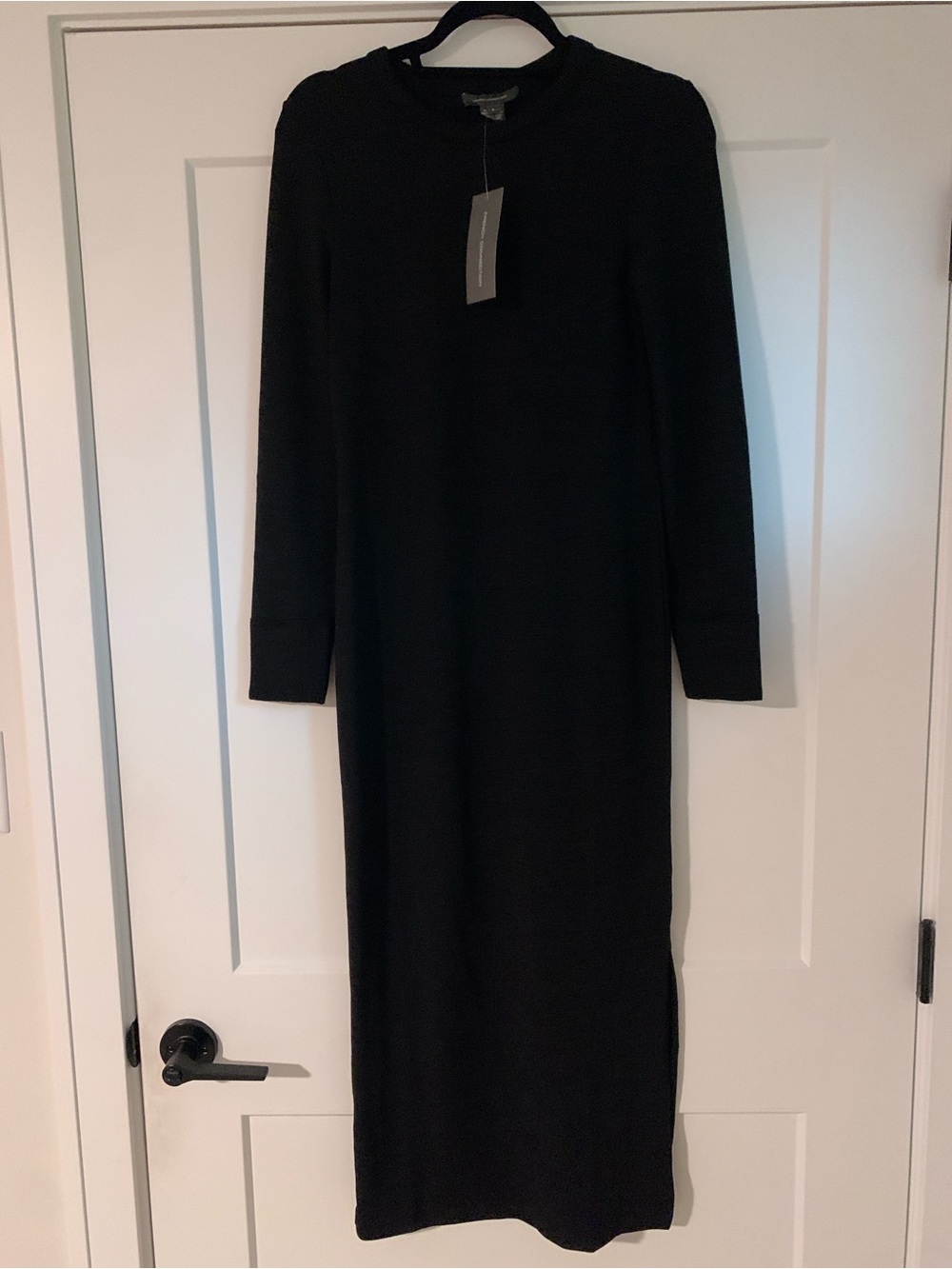 French Connection Black Long Sleeve Knit Dress- size L